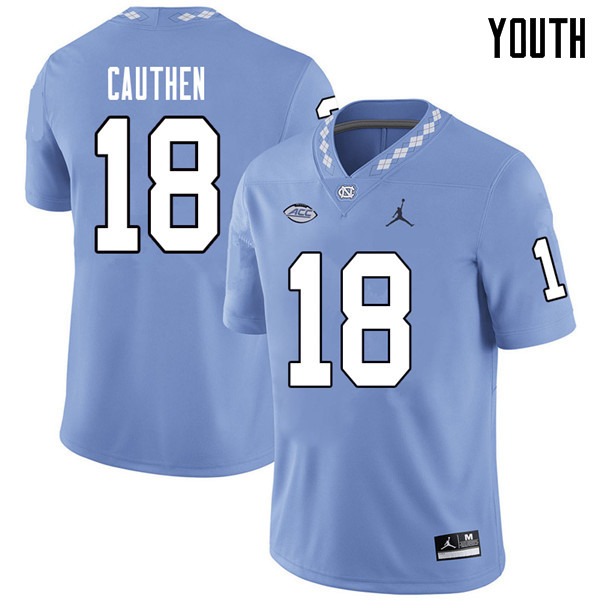 Jordan Brand Youth #18 J.T. Cauthen North Carolina Tar Heels College Football Jerseys Sale-Carolina